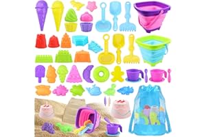 USHOP Juguetes de Playa para Niños,Juego de Juguetes de Arena,Juguetes Playa en Bolsa de Malla,Juguetes Playa con Moldes de Arena Castillo,Cubo,Pala,Juguetes de Playa al Aire Libre Niños Niñas