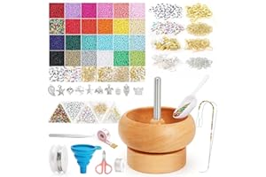 PP OPOUNT 24416 PCS Bead Spinner Kit with Large Numble of Seed Beads and Practical BeadingTools, Bead Spinner Bowl for Seed Beads, Waist Bead Spinner for Jewelry Making