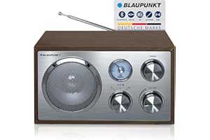 Blaupunkt RXN 180 Nostalgieradio in zeitlosem Holz-Design, mit PLL-UKW-FM-Radio, Bluetooth, AUX-IN, einfache Bedienung, hochwertige Drehregler & Holzkorpus für kraftvollen Klang, Walnuss