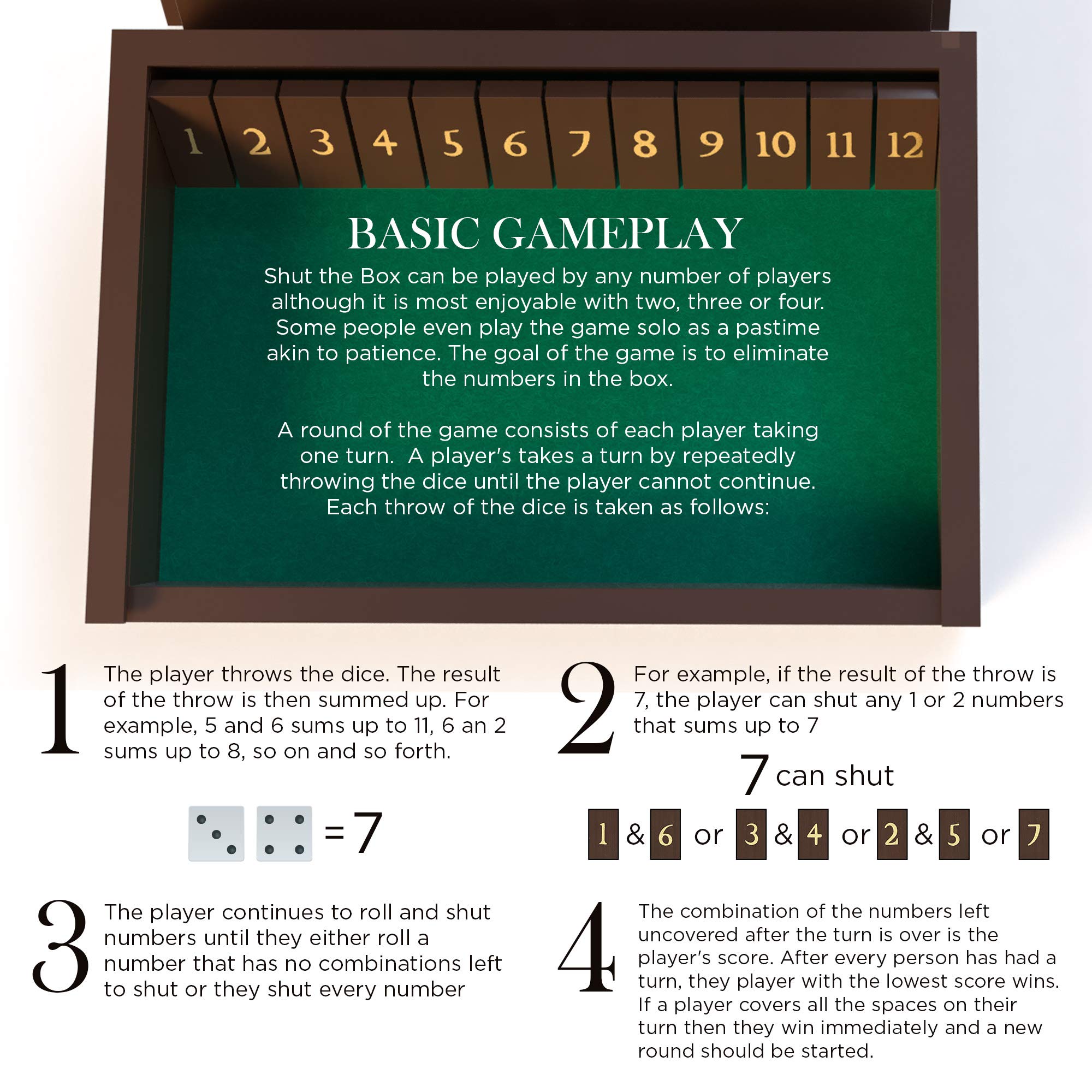 Agreatlife Shut The Box O Gioco Del 45 Gioco Di Società Matematico Per 4 Giocatori Gioco Da Tavolo Per Bambini Ragazzi E Adulti Giochi In