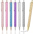 AUAUY 7 PCS Bling Metal Ballpoint Pens, Click Retractable, 1 mm Black Ink, Gift for Students, Adults, Children, School, Office, Home, Drawing