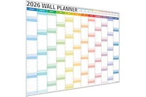 HAMBLI Wall Planner 2026 UK - A1 Extra Large 84 x 60cm Colour Full Year Family Planner Calendar 2026 For Home, Office, Teacher Calendars & Personal Organisers - Folded Columns Edition