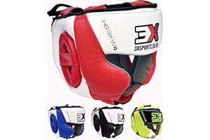 3X PROFESSIONAL CHOICE 3X Sports Boxing Headguard Liani Leather Head Guard for Boys Girls MMA Boxing Headgear Sparring Martial Arts Karate Taekwondo Helmet Protector Fighting Forehead Ear Protection