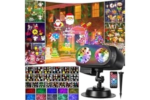‎LITAKE Litake Halloween Projektor Aussen,4/6/8 Mustermodi 15W 20 Folien Projektor Weihnachten Wasserdicht 10 Farben Ocean Wave LED Weihnachtsprojektor mit Remote für Geburtstag Party Hochzeit Deco
