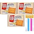 French Biscuits bundle contains Lu Le Petit Beurre, Pack of 3 X 167g, Sealing Clips x2