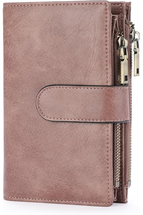 Portefeuille Compact Femme Avec Protection RFID - Motif Aquarelle Papillons Violet/bleu - 9 Emplacements Cartes, 2 Poches Pièces, Fermeture éclair - 6