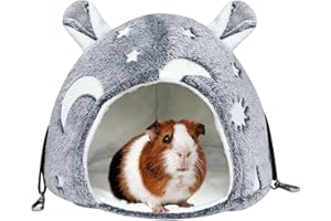 YINGBIAO Guinea Pig Bed, Small Animal Hamster Bed Hideout with Hanging Hook, Glow In The Dark Winter Sleeping House Warm Nest Guinea Pig House for Hamster Rabbit Hedgehog Chinchilla Bearded Dragon and Ferret