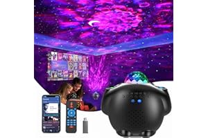 Togaga Projecteur Ciel Etoile, 4 en 1 Lampe Projecteur LED Dynamique Projecteur, 32 effets de projection Galaxy Projecteur Minuterie Réglable Veilleuse pour Bébé Enfant Decoration Chambre (Noir)