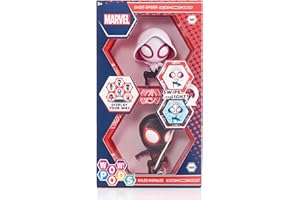 WOW! PODS Spiderman Collection - Miles Morales and Spider Gwen | Superhero Light-Up Bobble-Head Figures | Official Marvel Collectable Toys & Gifts, Spiderman Collection - Twin Pack