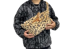 Tocwick Adjustable Bearded Dragon Carrier Leopard Gecko Sling Bag for Lizards Chameleons Hamster and Small Animal Reptile Pets Outdoor Travel Supplies (Leopard)