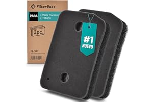 FilterBase® Juego de 2 filtros para secadora Miele 9164761 Fino-Grueso CF57 | Serie T1 Secadora de bomba de calor Active Family Filtro de espuma (207 x 157 x 30 mm)