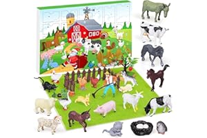 iZoeL Calendario Avvento Bambini Fattoria Animali Bambini Calendario Avvento 2025 Bambina, 24 Animali Fattoria con Pollo Anatre Conigli, Regali di Natale per Figlio Figlia Nipote Sorelle Fratelli