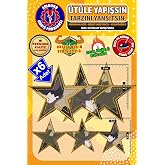 &Uuml;t&uuml; ile Yapışan Arma Yama, Kamuflaj Yıldız (6 ADET) &Uuml;t&uuml;yle Yapışan Nakış Dokuma Aplike Patch