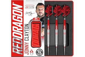 ‎RED DRAGON RED DRAGON Jonny Clayton Original Professional Tungsten Dartset mit Flights und Stielen
