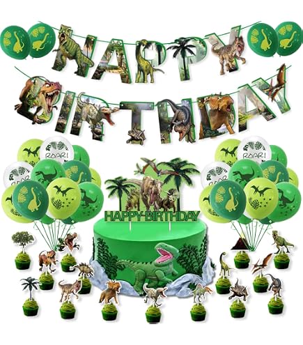 Dino-Geburtstagsparty-Deko-Set – 20 Portionen Mit Tellern, Bechern, Servietten & Tischdecke