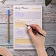 Doodle To Do List Notepad | Undated Daily Planner Pad with 50 Tear-Off Sheets | Hourly Schedule + Task Checklist | A5 Size | 90 GSM Paper | Office, Home & School Organizer