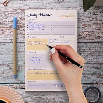Doodle To Do List Notepad | Undated Daily Planner Pad w...