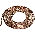 sourcing map 2.5 Yard 6mm 0.24 inch Glitter Sequins Rope Sequins Rhinestone Tube Cord for DIY Wedding Dresses Costume Clothing Shoes Jewelry Accessory Brown Colorful