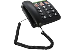 Doro PhoneEasy 331ph Schnurgebundenes Großtastentelefon mit 3 Direktwahl-Fototasten schwarz