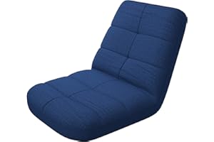 bonVIVO Easy Lounge – Silla Suelo Plegable, sillón reclinable 5 Posiciones para Lectura, meditación y Gaming, Acolchada y ergonómica, Ligera, fácil de Guardar – Azul y Gris