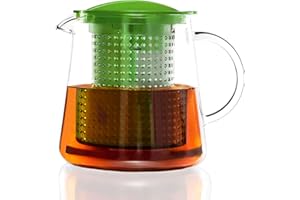 Finum 4283020 Cannette Théière + Filtre Tea Control Verre Rouge 0,8 L