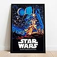 Waltractive Star Wars Movie Wall Art Framed Poster - Available in 9x13 and 13x19 Inches - Perfect Wall Decor for Bedroom and Dorm Room for Decoration for Cinema Lovers (D-1, 9x13 Inch, star wars)