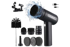 HAUSHOF Zestaw elektrycznych szczotek do czyszczenia 7,2 V, z 7 główkami szczotek, 1 ostrzałką i podstawą, IPX6 Imperable, do kuchni, okna, zlewu