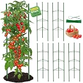 MQUPIN Soporte para plantas de tomate de 130 cm, juego de 6 plantas trepadoras, soporte para plantas trepadoras, marco ajusta