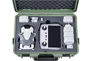 Lykus Titan MM410 Wodoodporne Pokrowiec/Etui/Case(Zielony) do DJI Mini 4 Pro/Mini 3/ Pro i DJI RC 2/ RC/RC-N2, Obsługuje 7 baterii i smycz RC [TYLKO CASE]
