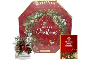 Advent Candle 2024 - Candle Advent Calendar 2024 with Glass Candle Holder and Naras Activity Card - 24 Scented Candles Tealight - Christmas Gifts for Women & Men, Adult Advent Calendar