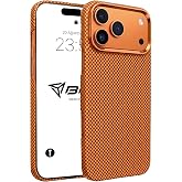 Babilden iPhone 17 Pro Max ile Uyumlu Magsafe Şarjlı Karbon Fiber ArmorAir Kesik Kenarlı Kılıf Turuncu Desenli