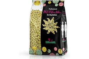 Dermawax Perły woskowe do skóry wrażliwej, wosk gorący, do profesjonalnego usuwania włosów, twarzy, nóg, ramion, bikini, depilacji, brazylijskiego wosku, 1 kg