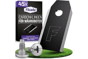 Filzada® 45x Robotgräsklipparblad Kol - Kompatibel med Husqvarna, Gardena