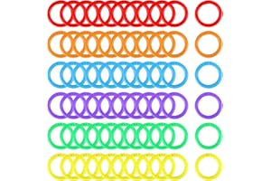 HUAHAO 180 Pcs Binder Rings 36mm Colorful Loose Leaf Hoop Ring Clips for Keychain, Scrapbook, Index Cards, Book, Accessories and Document Stack