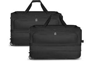 REDOLZ Artículos habituales Duffle Essentials Exp., Negro , 2er SET L+L erweiterbar, Bolsa de viaje exp. Con ruedas