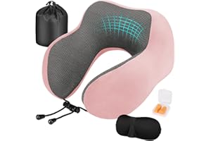 Eono Poduszka Podróżna na Szyję,Wygodna Ergonomiczna Poduszka Podróżna z Pianką z Pamięcią Kształtu do Spania w Samolotach, Pociągach i Biurach