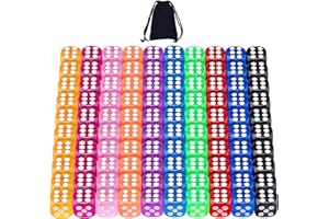 SIQUK 100 Stück Würfel 12mm Bunt Würfel 6 Seitig 10 Durchscheinende Farben Würfel Set für Tenzi Casino Würfelspiele Tischspiele