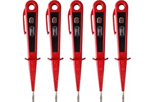 H + H WERKZEUG H+H 45300 5 x 45300 Eurotester/tester di tensione/tester di fase fino a 250 V GS testato secondo VDE 0680 Made in Germany, rosso/nero 150 mm