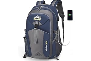 Yoowalar Mochila Senderismo 40L, Impermeable Mochila Viaje Hombre Mujer con Puerto USB, Multifunción Mochila de Marcha Mochila Trekking para Viajes Acampadas Deportes al Aire Libre