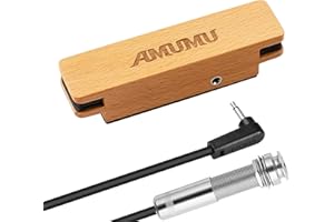 AMUMU SP31 Woody Magnetischer Schallloch-Tonabnehmer mit Seltenerd-Neodym-Magnet für Stahlsaiten-Akustikgitarren - Einzelspule, passiv, batteriefrei, klarer & ausgewogener akustischer Ton
