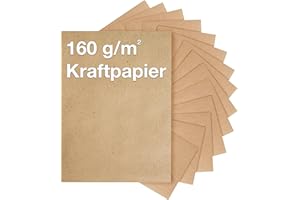 TK GRUPPE TIMO KLINGLER 100 feuilles de papier kraft A4 160 g/m² - Papier naturel durable - Carton extra épais pour le bricolage et l'impression - Papier cartonné et papier de construction marron
