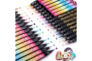SHIRYLZEE Acrylstifte Marker Stifte 30 Farben Acrylstifte für Steine Bemalen Wasserfest Multimarker Acrylmarker mit 8 Metallic Stifte für Holz, Rock, Glas, Papier, Keramik, Ostern Deko, Geschenkekarte