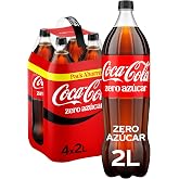 Coca-Cola Zero Sugar Cola Soda Pack 4 x 2 L | Low Calorie Sugar Free Cola Drink Great for Home, Parties and Gatherings