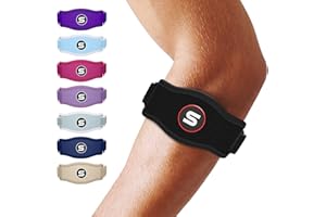 SS SLEEVE STARS Sleeve Stars Tennis Elbow Support Strap, Golfers Elbow Support for Men & Women Epicondylitis Clasp, Counterforce Arm Band for Tendonitis Relief, w/ 3 Straps Length, Fits 9"-23" (1, Black, One Size)