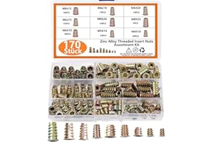 DARKYOUN Einschraubmutter Gewindeeinsätze Holz Einschraubgewinde M4 M5 M6 M8 Einsätze Einschraubmuffen Sortiment für Holz Möbel