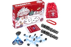 HOVIBU Gioco di Scacchi Magnetici per Natale, Magnetic Chess Game, Gioco da Tavolo di Magnetica Educativo e Multigiocatore, Scacchiera Magnetica Portatile per Feste in Famiglia Viaggio