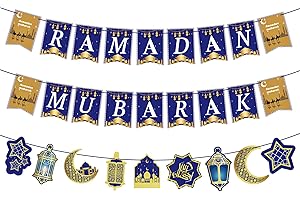 NOJGAC Ramadan Decorations, Ramadan Party Banner Flag Ramadan Decorations for Home - Easy to Use Ramadan Banner for Eid Mubarak Ramadan Party Decorations