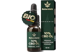 Naturstolz® CBD-Öl 10% - Vollspektrum - Bio Hanföl Tropfen mit 1000mg Cannabidiol - Deutsches Qualitätsprodukt - laborgeprüft und zertifiziert - Für dein Wohlbefinden