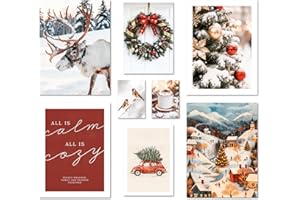 ARTFAVES® Poster Set - CHRISTMAS HOLIDAYS - mehrteilige Wanddeko Wohnzimmer & Schlafzimmer - 8 moderne Wandbilder Weihnachten, Winter, Schnee, Weihnachtszeit - ohne Bilderrahmen