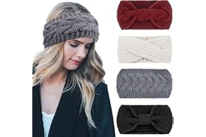 DRESHOW 4 Pezzi Fasce per Capelli Tessuto di Lana Turbante Fascia da Donna Invernale Accessori Cerchietti per Donna Ragazze Accessori Capelli